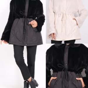 fermuarlı peluş kapitone mont